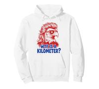 WTF Is A Kilometer Funny Patriotic Eagle USA Humor Sudadera con Capucha