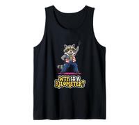 WTF Is A Kilometer Raccoon Funny Disco 4 de Julio Camiseta sin Mangas