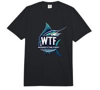 WTF Where's The Fish? Funny Marlin Fishing Humor Comfort Colors Adult Heavyweight T-Shirt