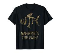 WTF Where's The Fish Humor de pesca divertido camuflaje Camiseta