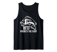 WTF Where's The Fish Humor de pesca divertido para pescadores Camiseta sin Mangas