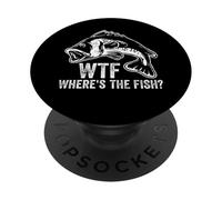 WTF Where's The Fish Humor de pesca divertido para pescadores PopSockets PopGrip Adhesivo