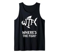 WTF Where's The Fish - Logotipo de Pesca Divertido para Hombre Camiseta sin Mangas