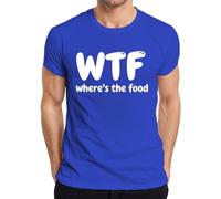 WTF Where's The Food - Camiseta divertida para hombre, diseño de hambre, azul, L