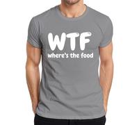 WTF Where's The Food - Camiseta divertida para hombre, diseño de hambre, gris, 3XL