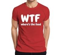 WTF Where's The Food - Camiseta divertida para hombre, diseño de hambre, rojo, XL