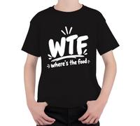 WTF Where's the Food - Camiseta infantil con texto en alemán "Where's the Food", Negro , 104