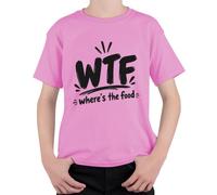 WTF Where's the Food - Camiseta infantil con texto en alemán "Where's the Food", Rosa., 128