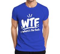 WTF Where's the Food - Camiseta para hombre con texto en alemán "Where's the Food", azul, S