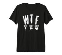 WTF Wine Turkey Familia USA Noviembre Acción de Gracias Camiseta Premium