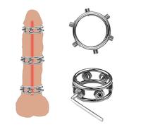 WTGWDA BDSM Pene Tortura Trituradora de testículos Anillo for el pene Anillo ajustable for el glande de los hombres Anillo for el pene de acero inoxidable Anillo for el escroto Testículo Pene Juguete