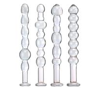 WTGWDA Consolador anal con cuentas de vidrio BDSM, tapón anal de cristal con punto G, cuentas anales transparentes, juguetes anales for mujeres y hombres(C)