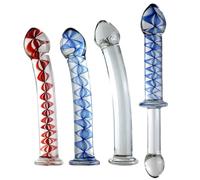 WTGWDA Consolador de vidrio BDSM - for punto G y cuentas anales de vidrio consolador anal - tapón de cristal tapón anal tapón anal juguete sexual anal - juguetes sexuales for mujeres hombres gay(C)