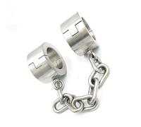 WTGWDA Puños de tobillo de acero inoxidable Puños de tobillo de 6 cm de altura Puños de tobillo de sujeción BDSM Restricciones de esclavitud Juegos eróticos con cerradura Juguetes sexuales for parejas