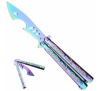 Wthaha,Cuchillo De Mariposa，Hecho De Acero Inoxidable, Sin Filo, Con Un DiseñO úNico De Cabeza De TiburóN, Destinado Para El Entrenamiento