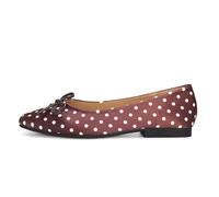 Wtharosa Bailarinas Elegantes Lunares Lazo Slip On Zapatos Planos Vestir para Trabajo Oficina Uso Diario Parte Superior Satén,Marrón,39 EU