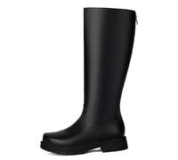 Wtharosa Botas Altas Plataforma Mujer Imitación Cuero Suela Gruesa Moda Casual Diario Streetwear,Black (Velvet),37 EU