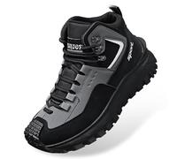 Wtharosa Botas Senderismo Hombre caña Alta, PU+Mesh, Suela Goma Antideslizante, Plantilla EVA Resistente, para Outdoor, Trabajo, Trail & Trekking,Gris,42 EU