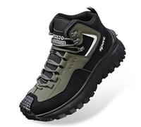 Wtharosa Botas Senderismo Hombre caña Alta, PU+Mesh, Suela Goma Antideslizante, Plantilla EVA Resistente, para Outdoor, Trabajo, Trail & Trekking,Dustygreen,42 EU