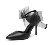 Wtharosa Tacones Estilo D'Orsay Punta Afilada Correa Hebilla Tacones para Trabajo Oficina Entrevista Negocios Negro Mate,Negro,37 EU