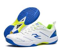 Wtharosa Zapatillas Court bádminton Hombre Mujer Transpirable Parte Superior Microfibra Placa Anti-torsión mediasuela EVA Suela Goma a Juego Ligeras para práctica Multisport,Azul,41 EU