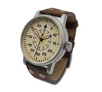 WTI WORLD TIME INTERNATIONAL Reloj Militar para Hombre - Reloj Vintage de la Luftwaffe Edición Limitada - Maquinaria Suiza, Caja de Acero y Correa de Cuero