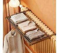 WTJDCCY Balda Radiador, Tendederos Horizontal Ajustable, Diseño Moderno, Estanteria Flotante, Estanterias Almacenaje para El Salón(Black,60x25x6cm/24x10x2in)