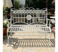 WTJDCCY Banco de Jardín de Metal, Sillones Jardin Exterior de Hierro Fundido para 2 Personas, Banco Terraza con Respaldo y Reposabrazos, Ideal para Parques y Jardines