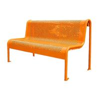 WTJDCCY Metal Garden Bench, Galvanized Steel Garden Bench with Backrest, 1100 LBS Capacity Outdoor Benches for Park Deck Patio(Orange,150x74x88cm/59x29x35in)