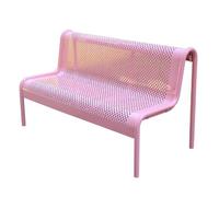 WTJDCCY Metal Garden Bench, Galvanized Steel Garden Bench with Backrest, 1100 LBS Capacity Outdoor Benches for Park Deck Patio(Pink,180x74x88cm/71x29x35in)