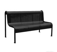 WTJDCCY Metal Garden Bench, Galvanized Steel Garden Bench with Backrest, 1100 LBS Capacity Outdoor Benches for Park Deck Patio(Black,150x74x88cm/59x29x35in)