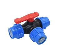 WTKFXVYHU Accesorios de plomería Válvula de Bola Tubo en T Válvula de Bola Conector en Forma de T 20/25/32/40/50/63 mm Tubo de PVC PE Grifo en T Divisor de Agua 1/2 3/4 1" 1.25" 1.5" 2"(25MM)