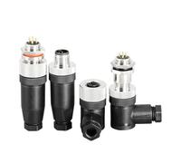 WTKFXVYHU Conector de sensor de codo M12, 5 unidades, impermeable de 4/5/8/12 pines macho y hembra de aviación con acoplamiento roscado tipo A (M12-hembra de 4 pines, 20 piezas)