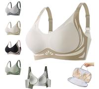 WTKYLMP WM Stylist Bra, Lushfitting Powerful Push-Up Seamless Bra, Lifting Adjustable Wireless Bra (Beige,XXL)