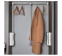 WTLONBF Barra de Armario abatible, Percha elevable con Doble Amortiguador, Capacidad de Carga de 45 kg, Barra de Ropa de aleación de Aluminio Ajustable de 55 a 125 cm (Plateada, 700-930 mm)