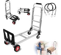 WTLONBF Carretilla de Mano, Carrito de Carga Resistente, Carrito exprés de 4 Ruedas, Carrito de Compras de comestibles, camión de Empuje multifunción para facilitar el Transporte de Cosas Pesadas.