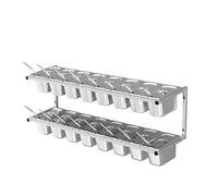 WTLONBF Estación de Acero Inoxidable para condimentos, Salsas y ensaladas, con Tapas y cucharones, especiero de Pared para encimera (B-90,7 x 21 x 24 cm)