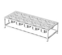 WTLONBF Estación de aderezo para Pizza de Acero Inoxidable, para encimeras de Cocina y Restaurante, Organizador de Especias de Doble Fila (con Tapa, 66 x 32 x 14,5 cm)