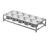 WTLONBF Estación de Pizza de Acero Inoxidable para encimeras de Cocina y Restaurante, Organizador de Especias de Doble Fila (sin Tapa, 91 x 37 x 14,5 cm)