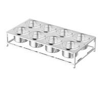 WTLONBF Estación de Pizza de Acero Inoxidable para encimeras de Cocina y Restaurante, Organizador de Especias de Doble Fila (sin Tapa, 83 x 43 x 14,5 cm)