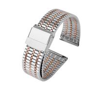 WTNZBAEM Cadena de reloj universal acero inoxidable compatible con Casio, Amani, Fossil y Citizen, correa fino, pulsera impermeable(Silver to rosegold,20mm)