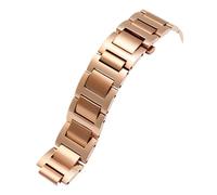 WTNZBAEM Compatible con Ballon Bleu De Cartier W69010Z4 W69012Z4 W69016Z4 Correa de acero refinado metal sólido elevada Cadena reloj(Rosegold,22X14mm)