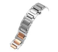 WTNZBAEM Compatible con Ballon Bleu De Cartier W69010Z4 W69012Z4 W69016Z4 Correa de acero refinado metal sólido elevada Cadena reloj(Inter rose gold,14X8mm)