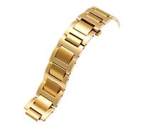 WTNZBAEM Compatible con Ballon Bleu De Cartier W69010Z4 W69012Z4 W69016Z4 Correa de acero refinado metal sólido elevada Cadena reloj(Gold,20X12mm)