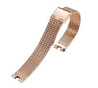 WTNZBAEM Compatible con correa de muesca for mujer Gu-cci YA1414/1415, pulsera metal Gucci, reloj acero inoxidable GC, accesorios cadena(G03 Rose gold,14mm-4mmn)