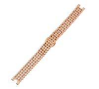 WTNZBAEM Compatible con correa de muesca for mujer Gu-cci YA1414/1415, pulsera metal Gucci, reloj acero inoxidable GC, accesorios cadena(G12 Rose gold,14mm-4mmn)