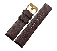 WTNZBAEM Compatible con correas de cuero Diesel DZ7333, DZ7348 y DZ4318 de 22 mm, 24 mm, 26 mm, 28 mm y 30 mm, color negro, blanco, marrón y rojo.(Brown gold,26mm)