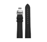 WTNZBAEM Compatible con la correa de reloj Citizen FKM AW5000-16L/2E AW0010 AW5005, correa deportiva de caucho fluorado resistente al agua, pulsera Ro-lex(Black-silver)