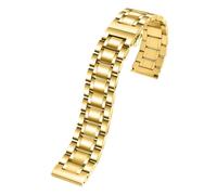 WTNZBAEM Compatible con Seiko Citizen Casio Correa de acero inoxidable extremo curvo plano for hombre 18 mm, 20, 22 y 24 reloj metal Pulsera cadena(Glod,16mm)