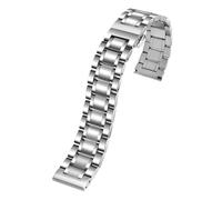 WTNZBAEM Compatible con Seiko Citizen Casio Correa de acero inoxidable extremo curvo plano for hombre 18 mm, 20, 22 y 24 reloj metal Pulsera cadena(Silvery,21mm)
